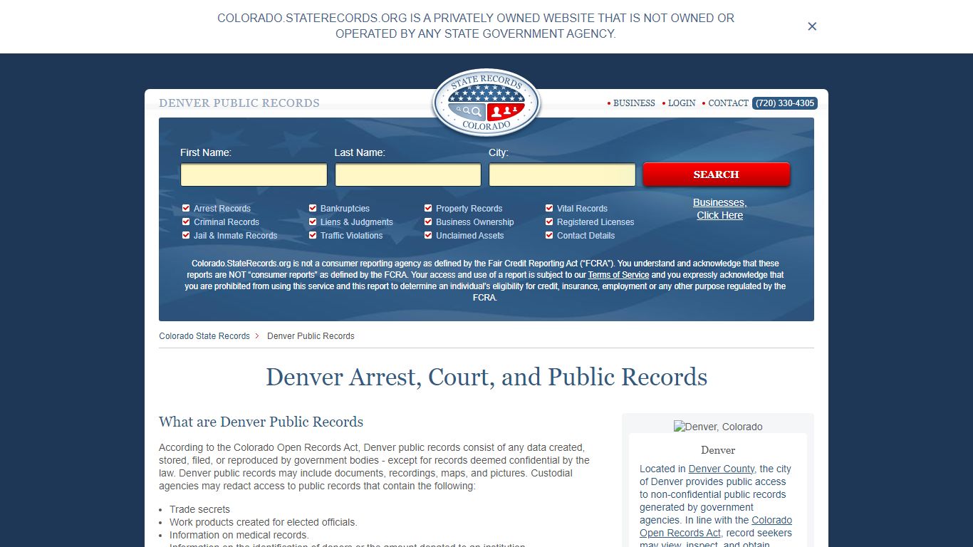 Denver Arrest and Public Records | Colorado.StateRecords.org